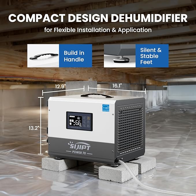 Crawl Space Dehumidifier with Pump, 70 Pints Energy Star Commercial - Image 5