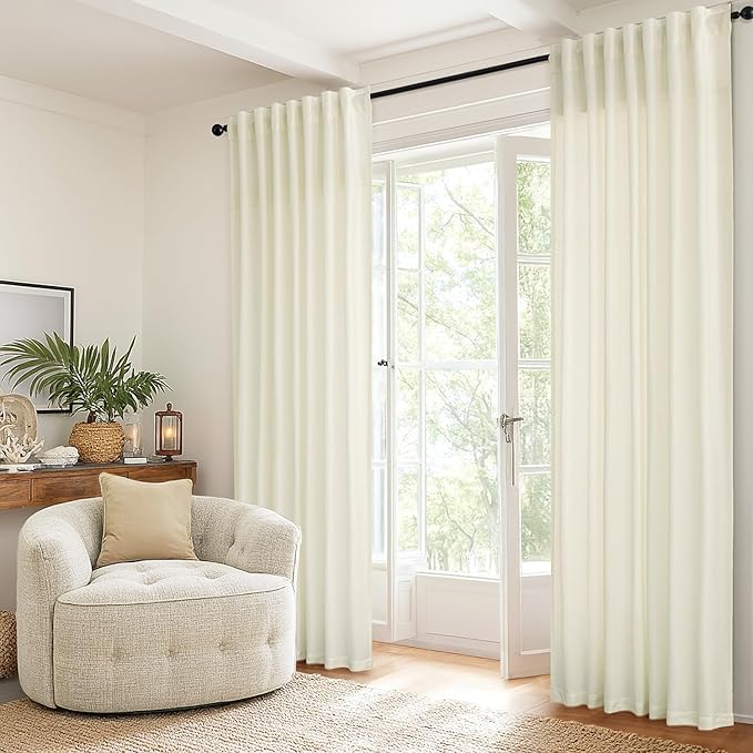 MIULEE Ivory Thermal Insulated Curtains 84 Inch Long 2 Panels Set - Image 5