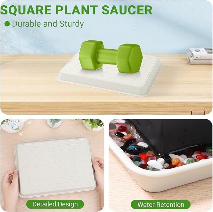 GREANER 11 Inch Plant Ttray, 3 Packs Durable Plastic Humidity Trays - Image 4