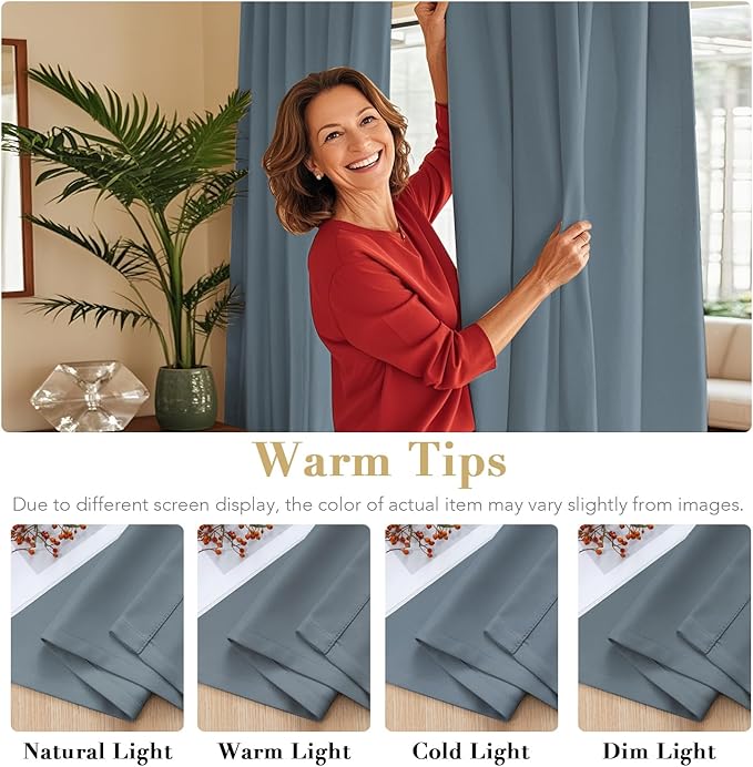 H.VERSAILTEX Blackout Curtains Thermal Insulated Window Treatment Panels Room - Image 6