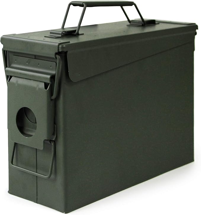 GUGULUZA Metal Ammo Can 30/50 Cal, Lockable Bullet Storage Case, Waterproof & by GUGULUZA