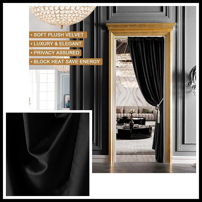 XTMYI Velvet Blackout Door Curtain Panels - Image 5