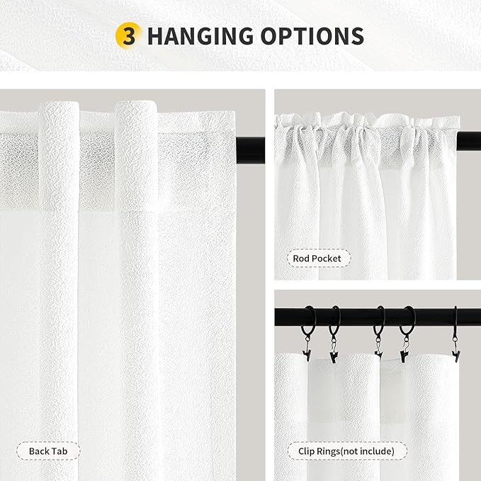 MIULEE White Thermal Insulated Curtains 96 Inches Long 2 Panels Set - Image 7