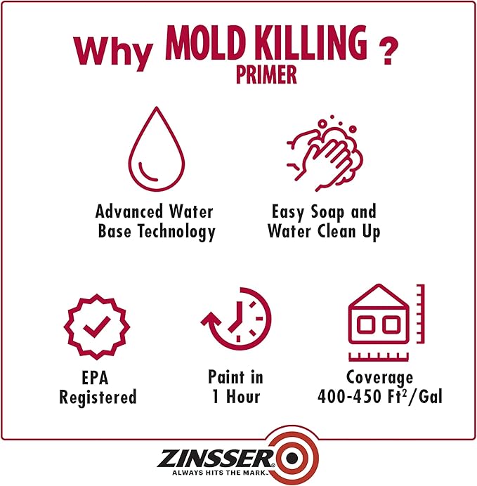 Zinsser 276049-2PK Mold Killing Primer, 2 Pack - Image 5