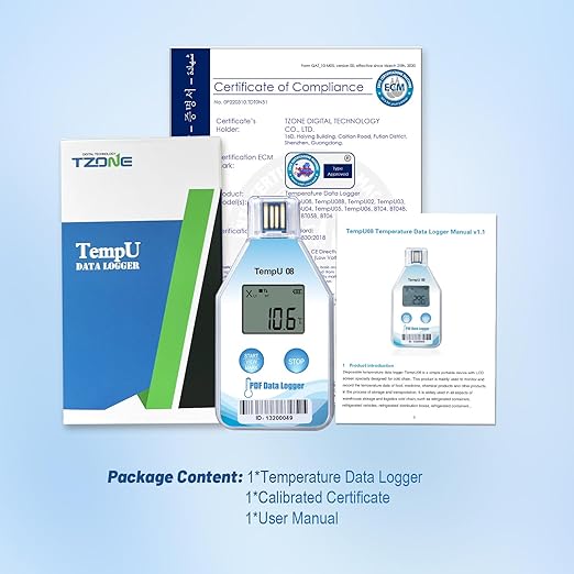 Tzone Temperature Data Logger USB Single Use Temp Recorder 1 Pack, Digital - Image 8