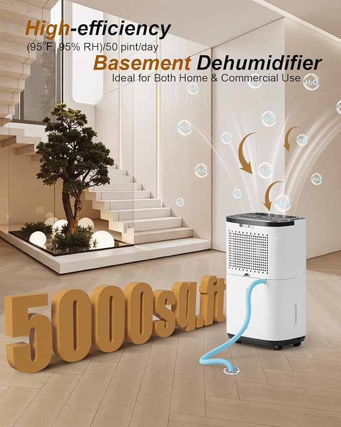 4800 Sq. Ft. Dehumidifier for Basement, 50 Pint Quiet Dehumidifiers for Home - Image 2