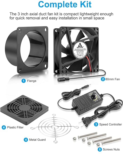 GDSTIME 3 Inch Solder Fume Smoke Extractor Fan - Image 7