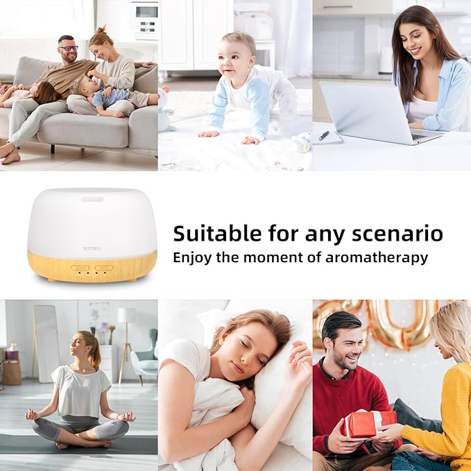 300ML Essential Oil Diffuser, Quiet 8 Hours Operation, 7-Color LED Light - Image 5