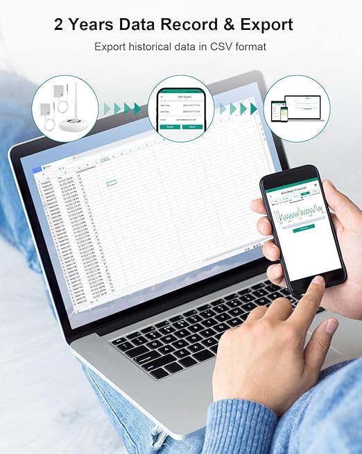 MOCREO WiFi Thermometer Freezer Alarm, Email Alert, App Notification, Data - Image 6