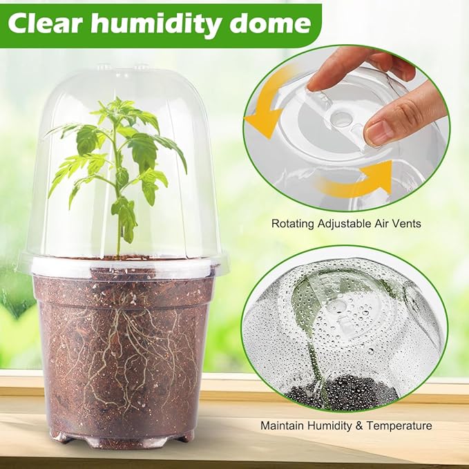 6 Inch Clear Humidity Dome, Reusable Transparent Grow Dome Cover - Image 2