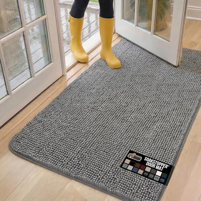 GORILLA GRIP SOAKSTOPPER Dog Door Mat, 60x36 Machine Washable Rug Absorbent by GorillaGrip