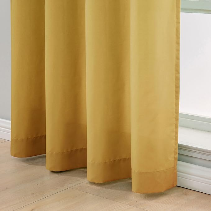 L.Z.E Privacy Curtains 96 Inches Long 2 Panels Set, Non-See-Through Semi Sheer - Image 5