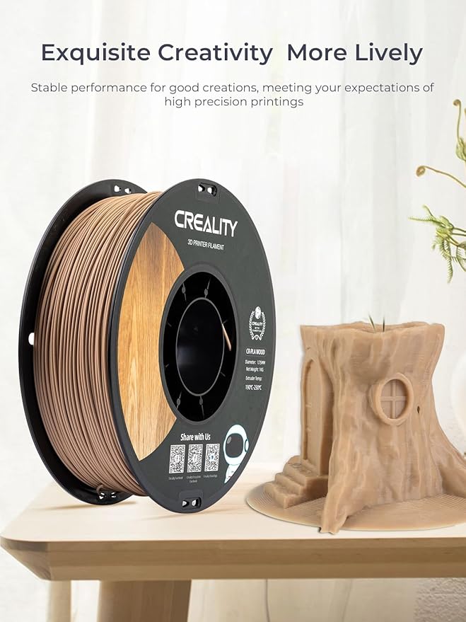Creality Wood Filament PLA, 3D Printer Filament 1.75 mm, Smooth Silk Texture - Image 5