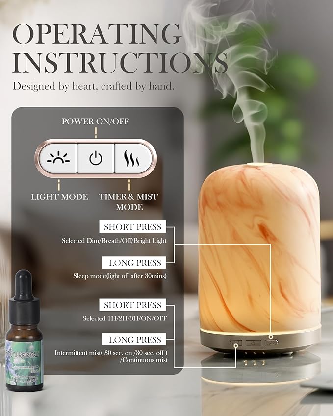 Essential Oil Diffuser – 2.4MHz Ultrasonic Aromatherapy Diffuser, Health Night - Image 5