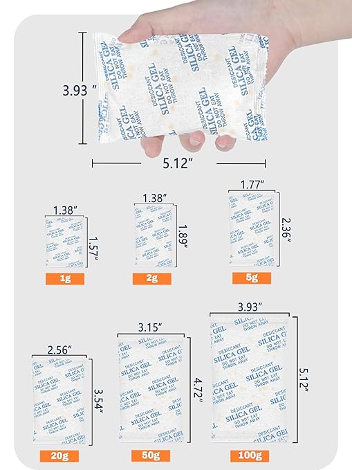 20 Gram Color-Indicating Silica Gel Packets, Each 5 Pack Individually Sealed - Image 7