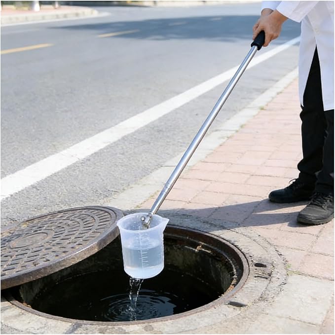 Water Sample Collection Pole Pvc, Vertical Swing Telescopic Water Sampling Rod by ERRULAN