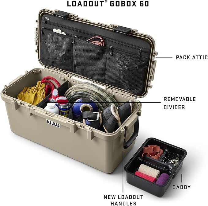 YETI LoadOut 60 GoBox Divided Waterproof Cargo Case, Dry Box, Camera Case - Image 2