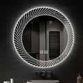 31.5 Inch LED Round Bathroom Mirror, Wall Mounted Multifunction Bathroom Vanity by JSLJDM
