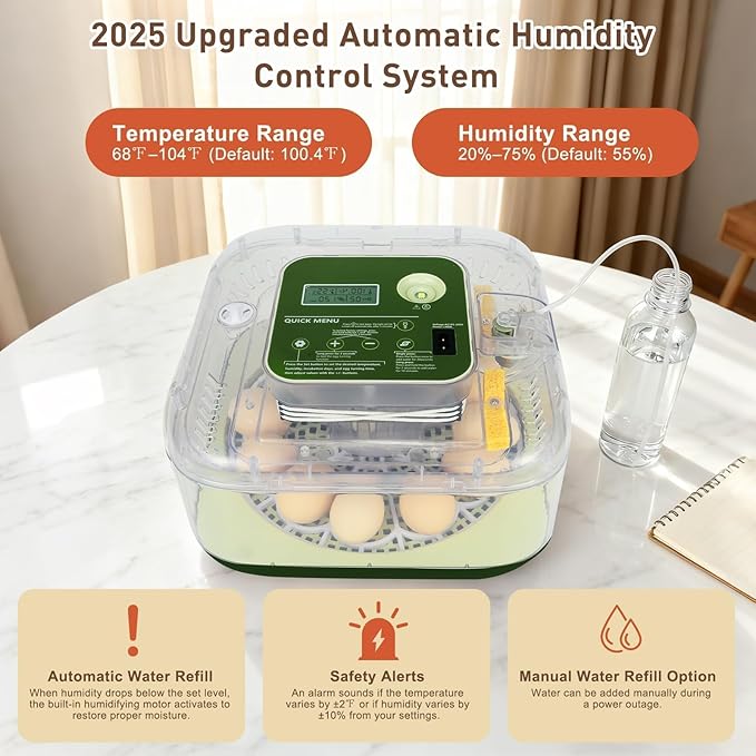 2026 New Auto 12-Egg Incubator for Beginners, Automated Incubation, - Image 7