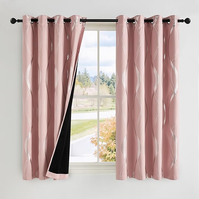 NICETOWN 100% Blackout Pink Curtains by NICETOWN