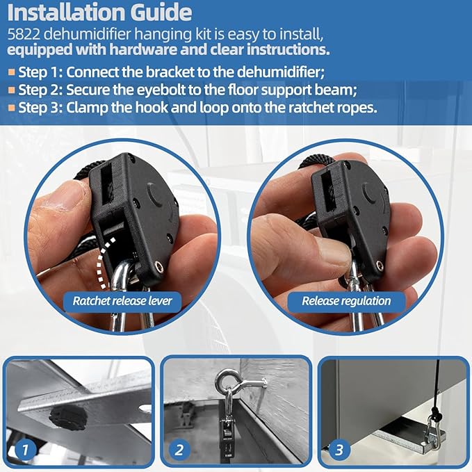 5822 Dehumidifier Hanging Kit for AprilAire Crawl Space, Whole-House - Image 6