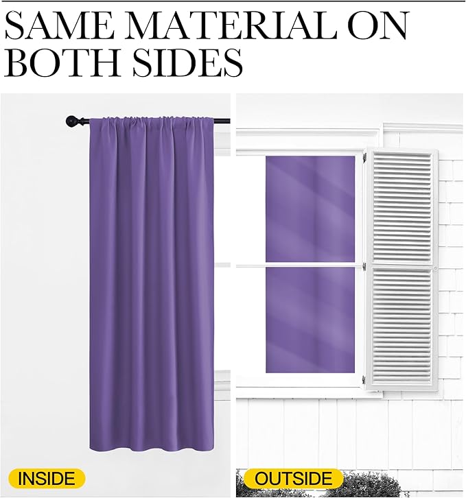 NICETOWN RV Blackout Curtains for Camper Windows, Lilac Purple, Short Blackout - Image 5