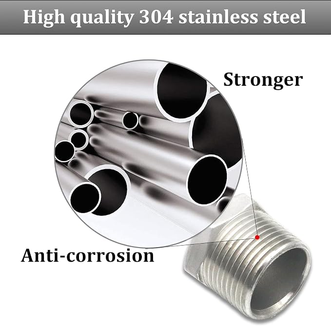 2 Pcs Reducer Hex Bushing, 304 Stainless Steel 1" Male NPT to 3/4" Female NPT（ - Image 4