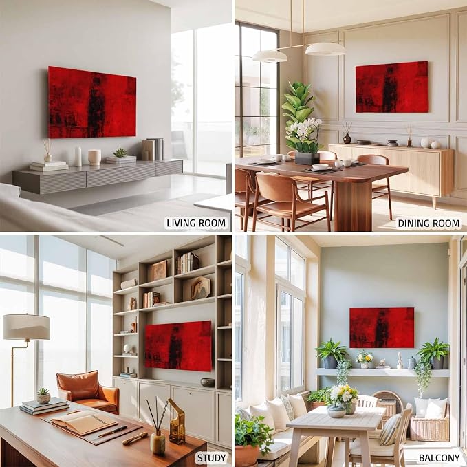 Red Black Mottled Texture Indoor TV Cover, Elastic TV Screen Protector Abstract - Image 5