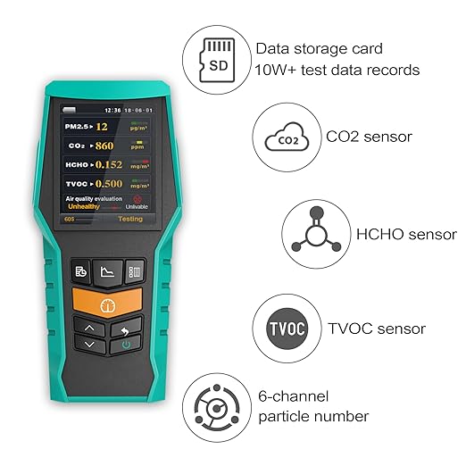 Smart Air Quality Monitor Indoor 12-in-1 CO2 Meter Dust PM1.0 PM2.5 PM10 - Image 3