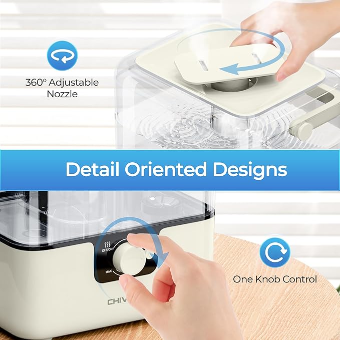 CHIVALZ Humidifiers for Bedroom Large Room Home, 6L Cool Mist Humidifier for - Image 7