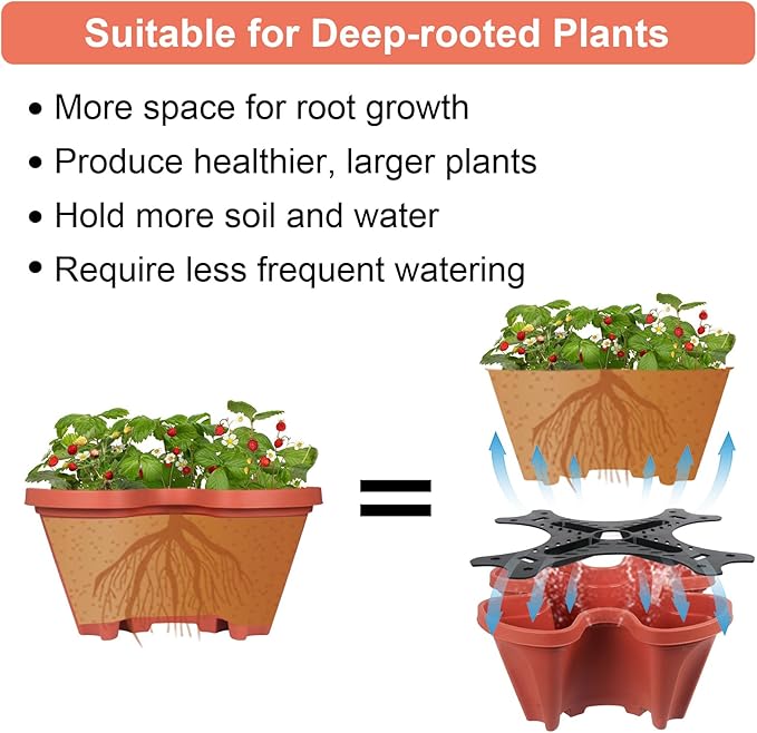 DUNCHATY 5 Tier Plant Pot, Vertical Garden Planter, Strawberry Planter - Image 7