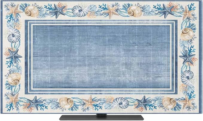 Summer Beach Starfish Conch Coral Indoor TV Cover, Elastic TV Screen Protector by Unknown