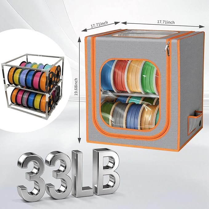 3D Printer Filament Storage Box- 2 Tiers Metal Filament Storage Rack - Image 5