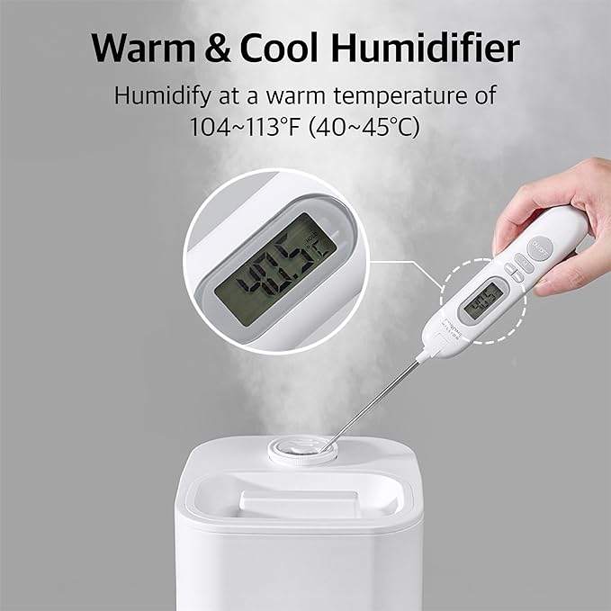 Pureal 10L Tower Humidifier, 83H Runtime, Warm & Cool Mist, Large Room - Image 4