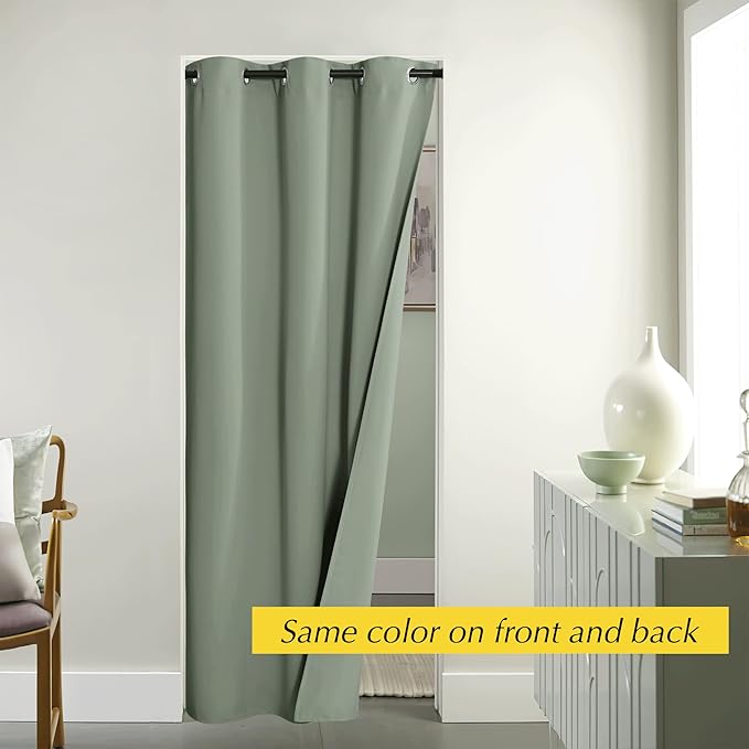 NICETOWN Door Curtains for Doorway Privacy, 95 Inch Length Blackout Thermal - Image 4