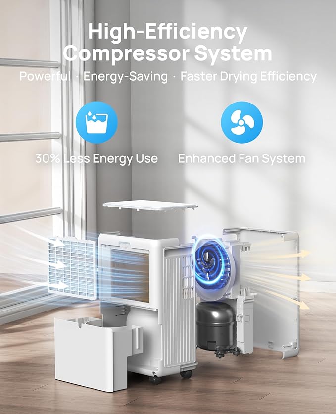 30 Pint Dehumidifier for Basement, 2500 Sq. Ft Dehumidifiers for Home - Image 4