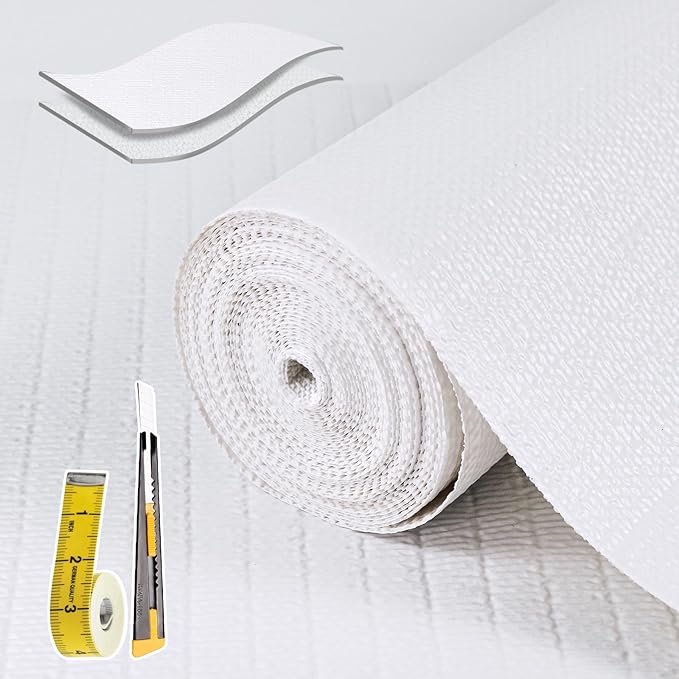 Shelf Liners for Kitchen Cabinets Non Adhesive Drawer Liner 23.6in x 20FT Pure by Adwann