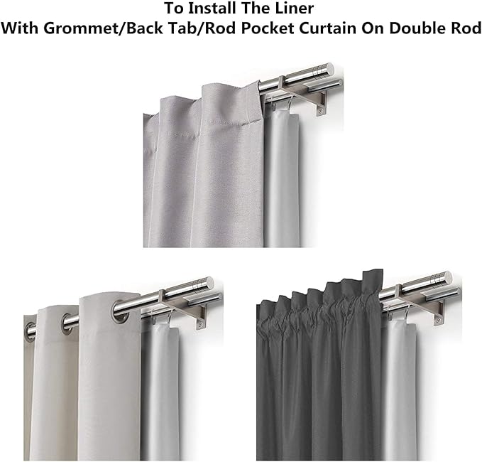 DriftAway Thermal Insulated 100 Percent Darkening Blackout Curtain Liner 2 - Image 6