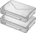 2 Pack Clear Plastic File Boxes w/Latching Lids, Stackable A4 Storage by RHONZHAO