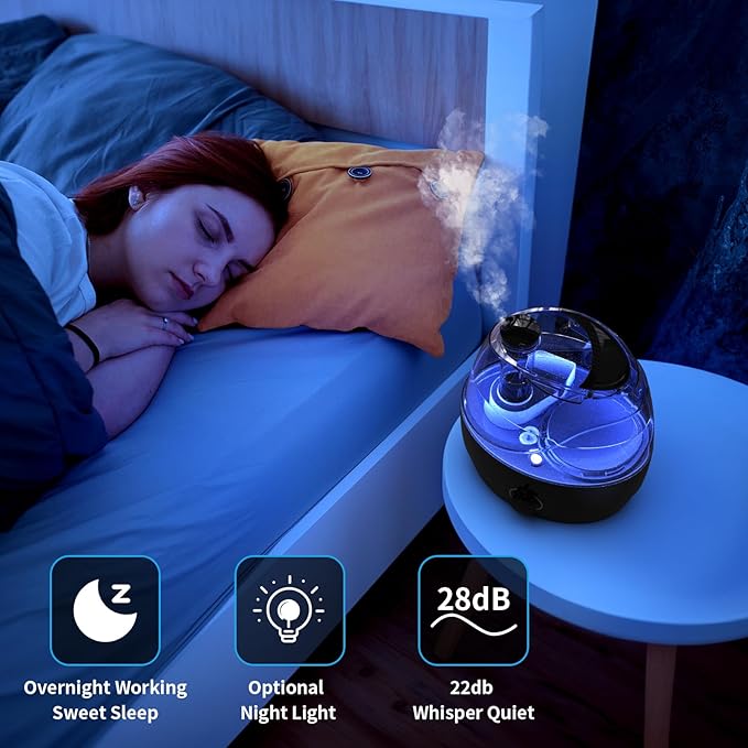 Humidifiers for Bedroom and Large Room, 2.2L Cool Mist Humidifier for Baby - Image 4