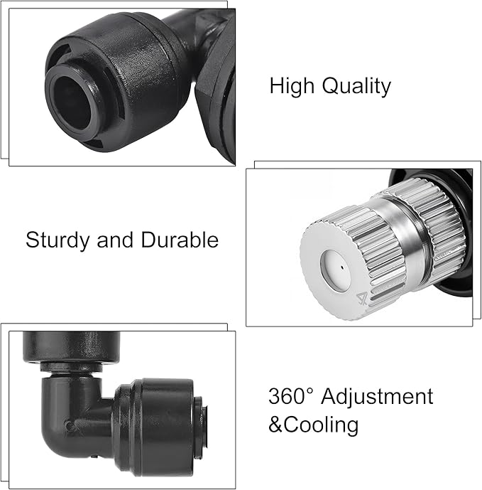 CozyCabin 2Pcs Double Reptile Mister Nozzles, 1/4'' Reptile Misting Spray - Image 3