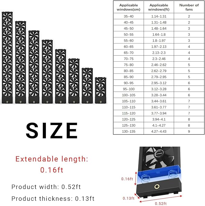 Vertical Window Exhaust Fan, Adjustable Speed - Image 2