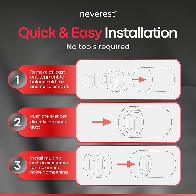 neverest® ESD 4 in Inline Duct Fan Silencer – Quiet HVAC Duct Noise Reducer - Image 5