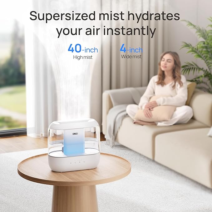 Dreo Humidifiers for Bedroom, 4L Top Fill for Large Room, 36H Runtime, 28 dB - Image 3