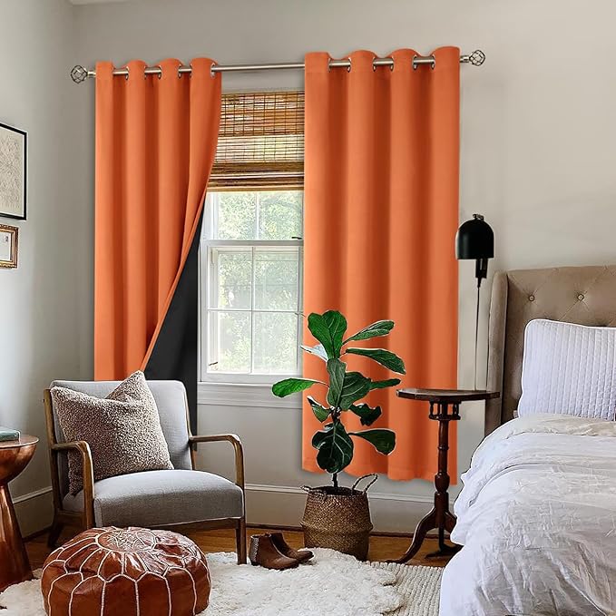 BGment Thermal Insulated 100% Blackout Curtains 72 Inch Length 2 Panels - Image 2