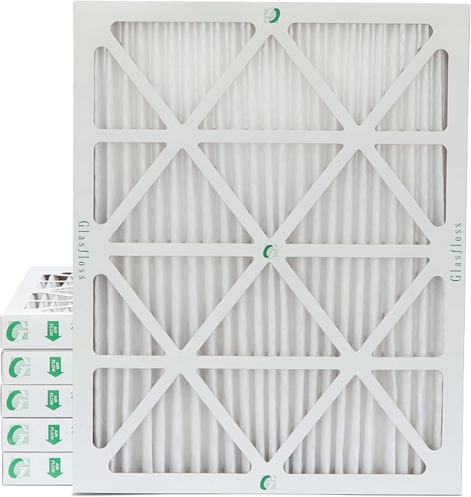 Glasfloss 20x24x2 MERV 10 2" Inch Pleated Air Filters Box of 6. Actual Size: by Glasfloss
