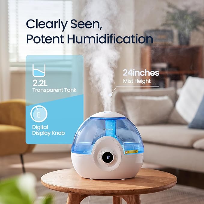 raydrop 2.2L Humidifiers for Bedroom, Cool Mist Humidifiers - Image 2