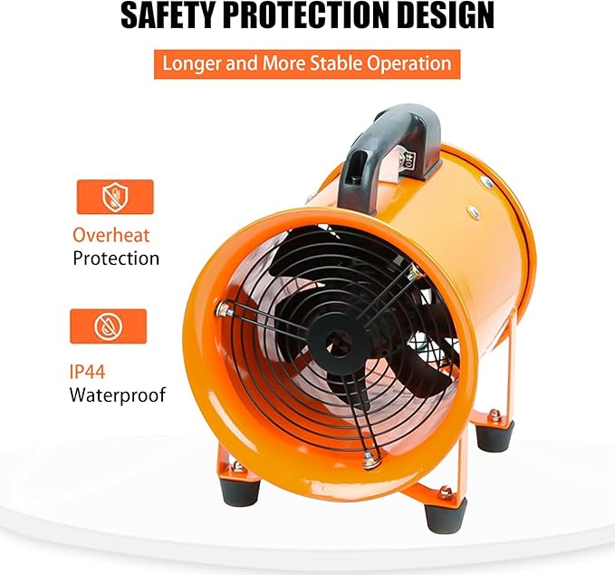 8-Inch High-Velocity Portable Utility Blower Fan, Industrial Exhaust Fan - Image 2