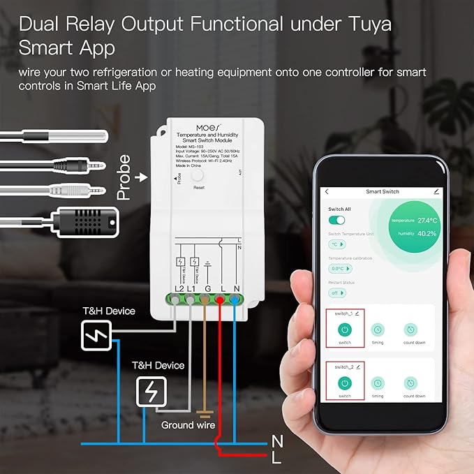 MOES WiFi Smart Temperature Switch Module Sensor - Image 2