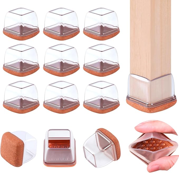 16PCS Square Chair Leg Floor Protectors, Felt Furniture Pads by GAGUIUP